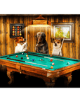 Mini retrato personalizado de 3 mascotas de 'The Pool Players'