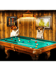 Mini retrato personalizado para dos mascotas de 'The Pool Players'