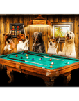 Mini retrato personalizado de 5 mascotas de 'The Pool Players'