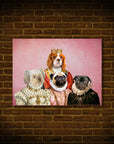 Mini retrato personalizado de 4 mascotas 'The Royal Ladies'