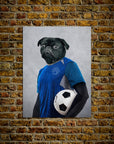 Mini retrato personalizado de mascota 'El jugador de fútbol'