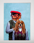 Step Doggo &amp; Doggette: retrato en miniatura personalizado para 2 mascotas