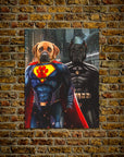 Mini retrato personalizado para dos mascotas 'Superdog y Batdog'