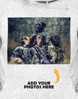 Sudadera con capucha personalizada para 4 mascotas 'The Army Veterans'