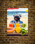 Mini retrato de mascota personalizado 'El perro de la playa'