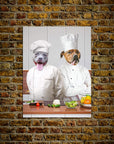 Mini retrato personalizado de dos mascotas de 'Los chefs'