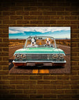 Mini retrato personalizado de dos mascotas 'The Lowrider'