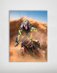 Mini retrato personalizado de mascota 'El piloto de motocross'