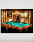 Mini retrato personalizado de 3 mascotas de 'The Pool Players'