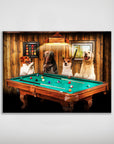 Mini retrato personalizado de 4 mascotas de 'The Pool Players'