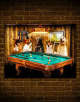 Mini retrato personalizado de 5 mascotas de 'The Pool Players'