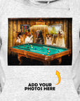 Sudadera con capucha personalizada para 5 mascotas 'The Pool Players'