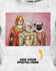 Sudadera con capucha personalizada para 3 mascotas 'The Royal Ladies'