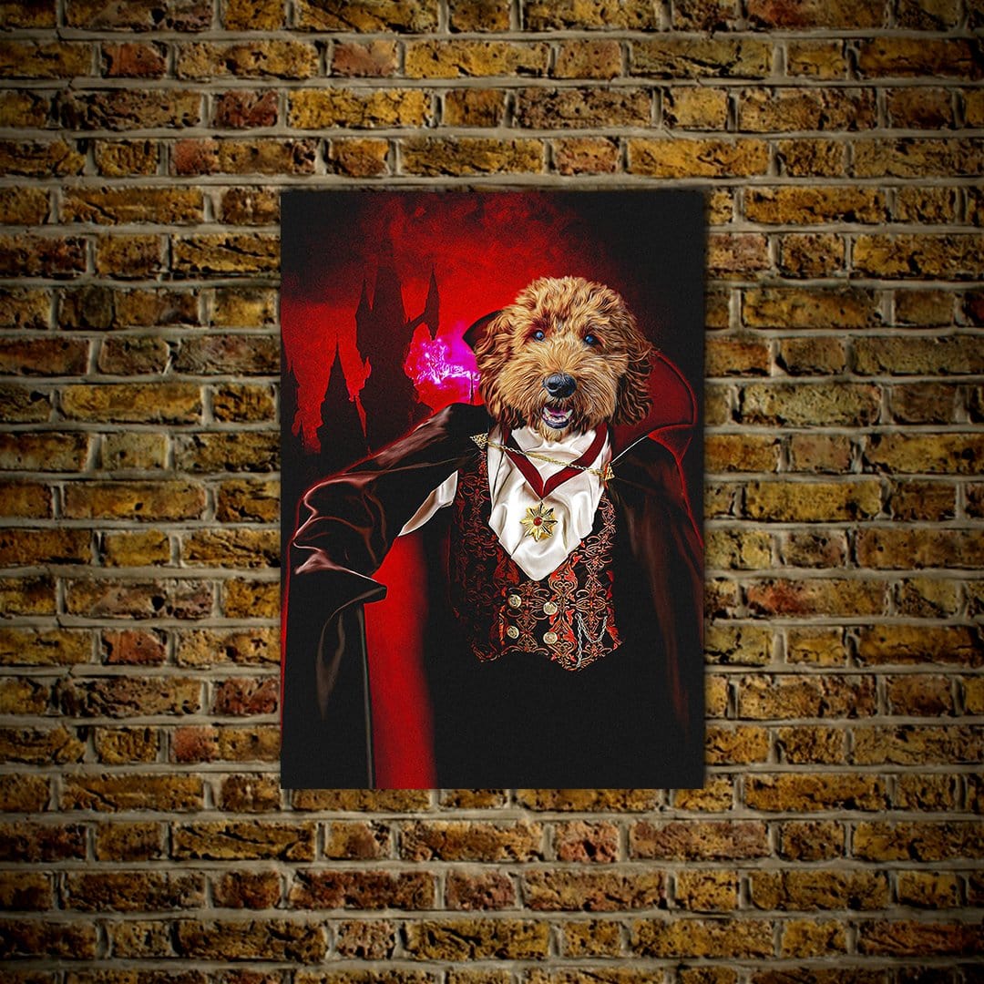 Mini retrato personalizado de mascota &#39;El vampiro&#39;