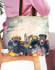 Bolsa de mano personalizada para 3 mascotas 'New Orleans Doggos'