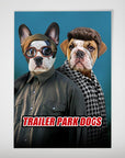 Mini retrato personalizado para dos mascotas 'Trailer Park Dogs 2'