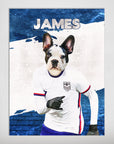 Mini retrato de mascota personalizado "USA Doggos Soccer"