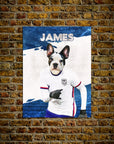 Mini retrato de mascota personalizado "USA Doggos Soccer"