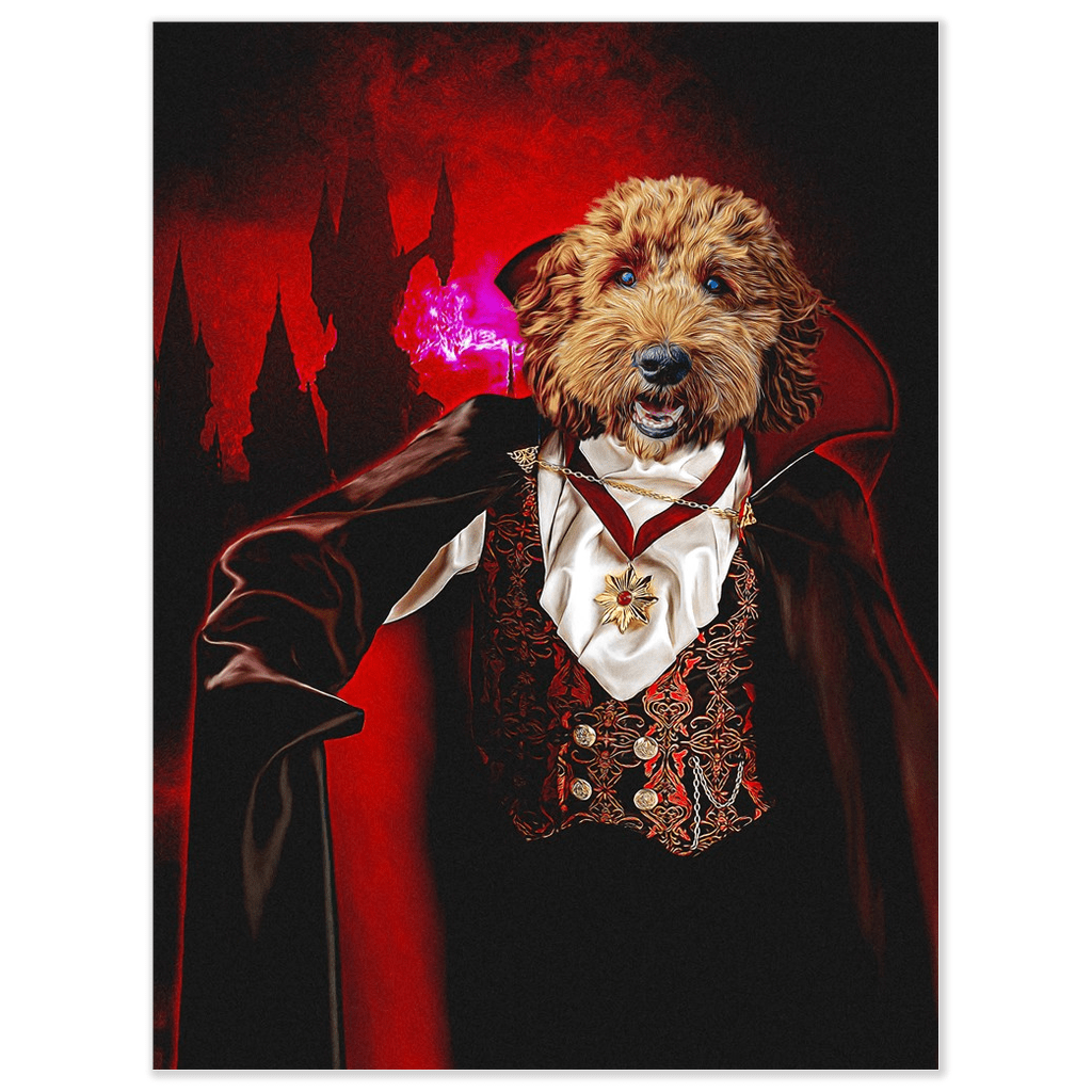 Mini retrato personalizado de mascota &#39;El vampiro&#39;