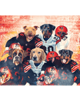 Lienzo personalizado con 5 mascotas de pie 'Cleveland Doggos'