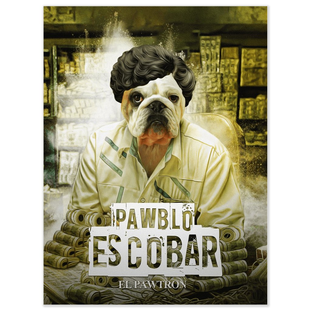 Mini retrato de mascota personalizado &#39;Pawblo Escobar&#39;