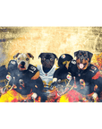 Lienzo de pie personalizado para 3 mascotas 'Pittsburgh Doggos'