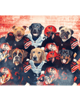 Lienzo personalizado con 6 mascotas de pie 'Cleveland Doggos'