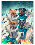 Póster personalizado para 4 mascotas "Miami Doggos"