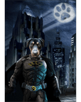 Mini retrato de perro personalizado 'Batdog'