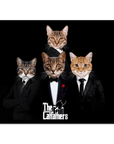 Mini retrato personalizado de 4 mascotas de 'The Catfathers'