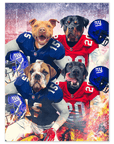 Póster personalizado para 4 mascotas 'New York Doggos'