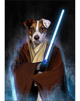 Mini retrato de perro personalizado 'Doggo-Jedi'