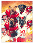 Póster Personalizado para 4 mascotas 'Kansas City Doggos'