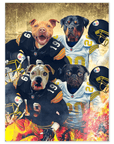 Póster Personalizado para 4 mascotas 'Pittsburgh Doggos'