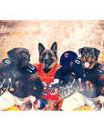 'Chicago Doggos' Personalized 3 Pet Standing Canvas