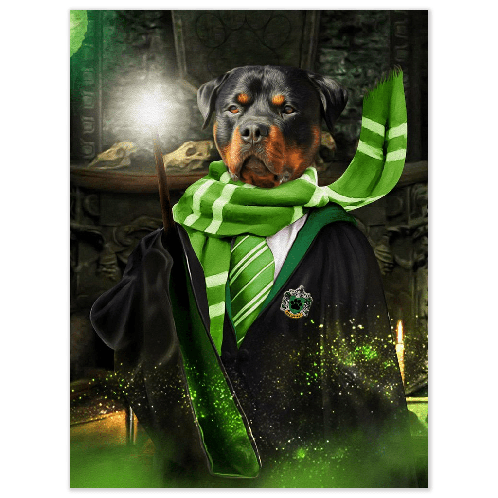 Mini retrato de mascota personalizado &#39;Harry Dogger (Slytherawr)&#39;