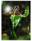 Mini retrato de mascota personalizado 'Harry Dogger (Slytherawr)'