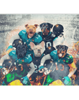 Manta personalizada para 5 mascotas "Jacksonville Doggos"