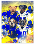 Póster Personalizado para 4 mascotas 'Los Angeles Doggos'