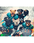 Lienzo personalizado con 5 mascotas de pie "Jacksonville Doggos"