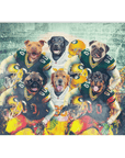 Manta personalizada para 6 mascotas "Green Bay Doggos"