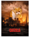 Mini retrato de mascota personalizado 'Catzilla'