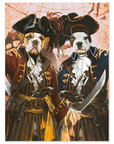 Mini retrato personalizado para dos mascotas de 'Los Piratas'