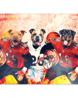 Póster personalizado para 3 mascotas "Cincinnati Doggos"