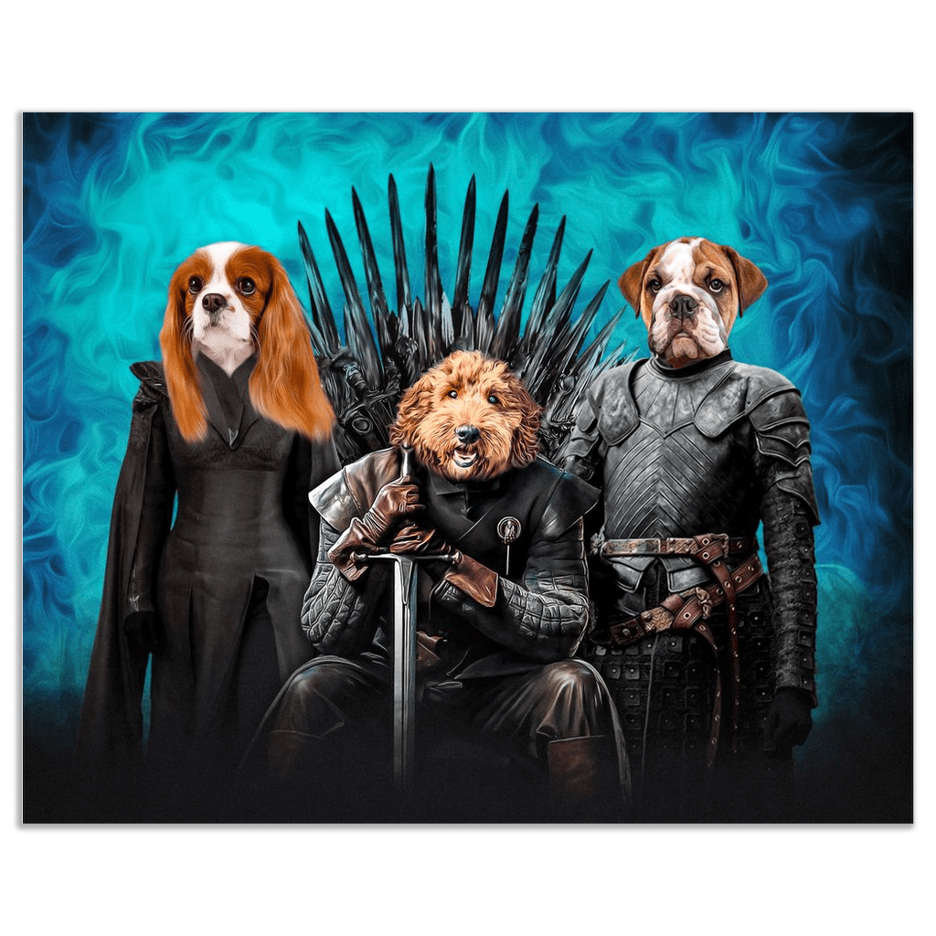 Mini retrato personalizado de 3 mascotas de &#39;Game of Bones&#39;