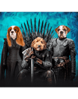 Mini retrato personalizado de 3 mascotas de 'Game of Bones'