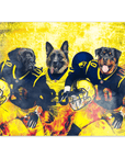 Póster Personalizado para 3 mascotas 'Michigan Doggos'