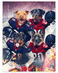 Póster personalizado para 4 mascotas "Houston Doggos"