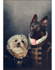 Mini retrato personalizado para dos mascotas 'Duque y Duquesa'