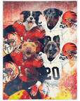 'Cincinnati Doggos' Personalized 4 Pet Blanket